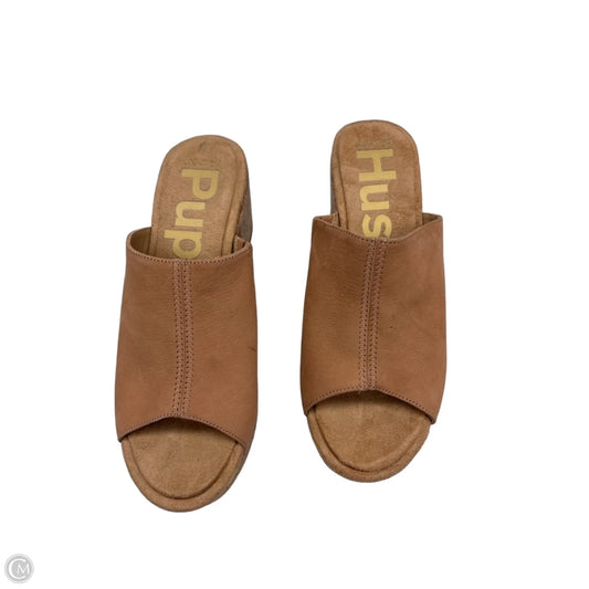 Sandals Heels Block By Hush Puppies In Tan, Size: 9