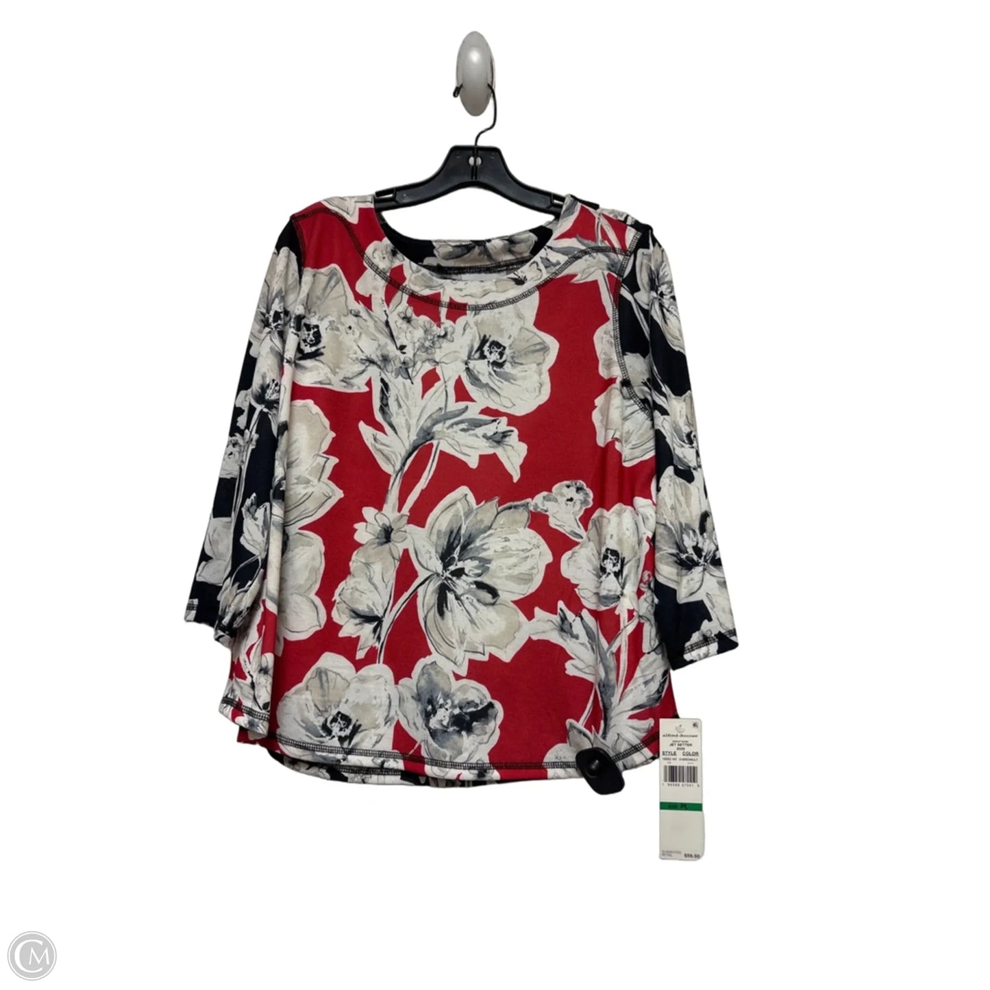 Top Short Sleeve By Alfred Dunner In Floral Print, Size: Lp