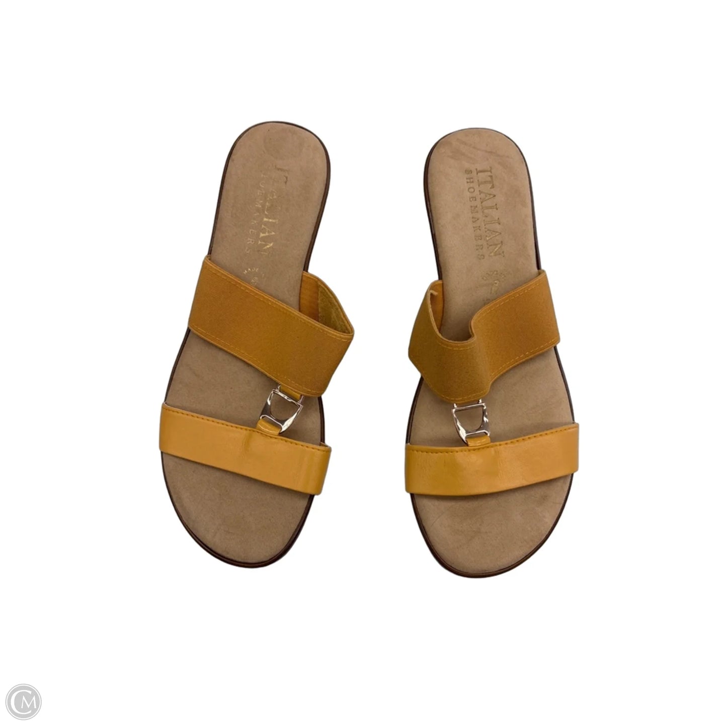 Sandals Heels Wedge By Italian Shoemakers In Yellow, Size: 10