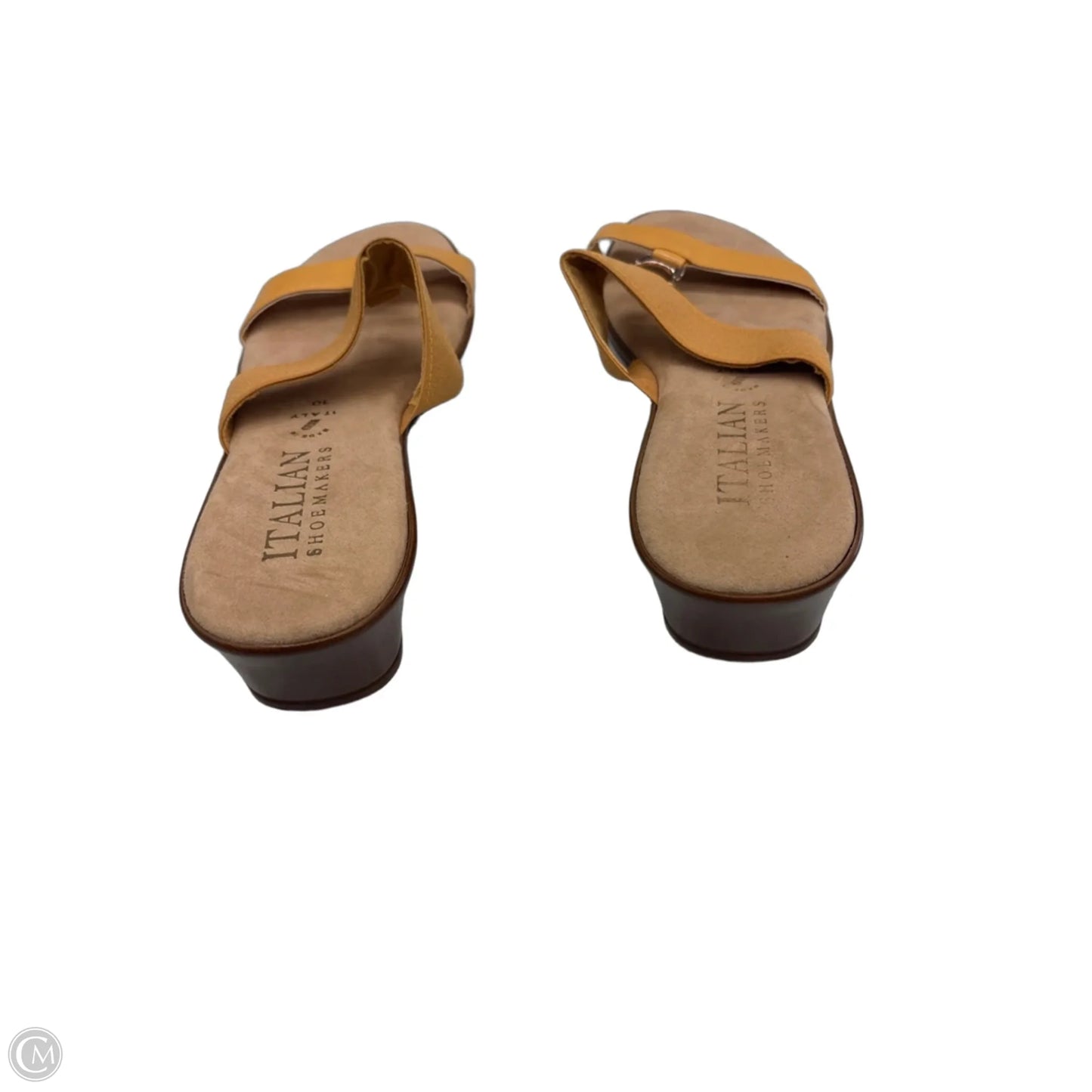 Sandals Heels Wedge By Italian Shoemakers In Yellow, Size: 10