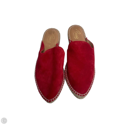 Sandals Flats By Clothes Mentor In Red & Tan, Size: 8