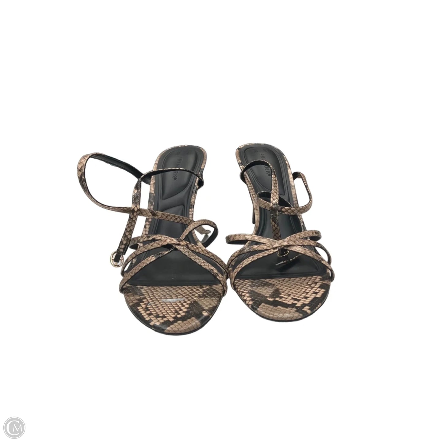 Sandals Heels Kitten By Primark In Snakeskin Print, Size: 10