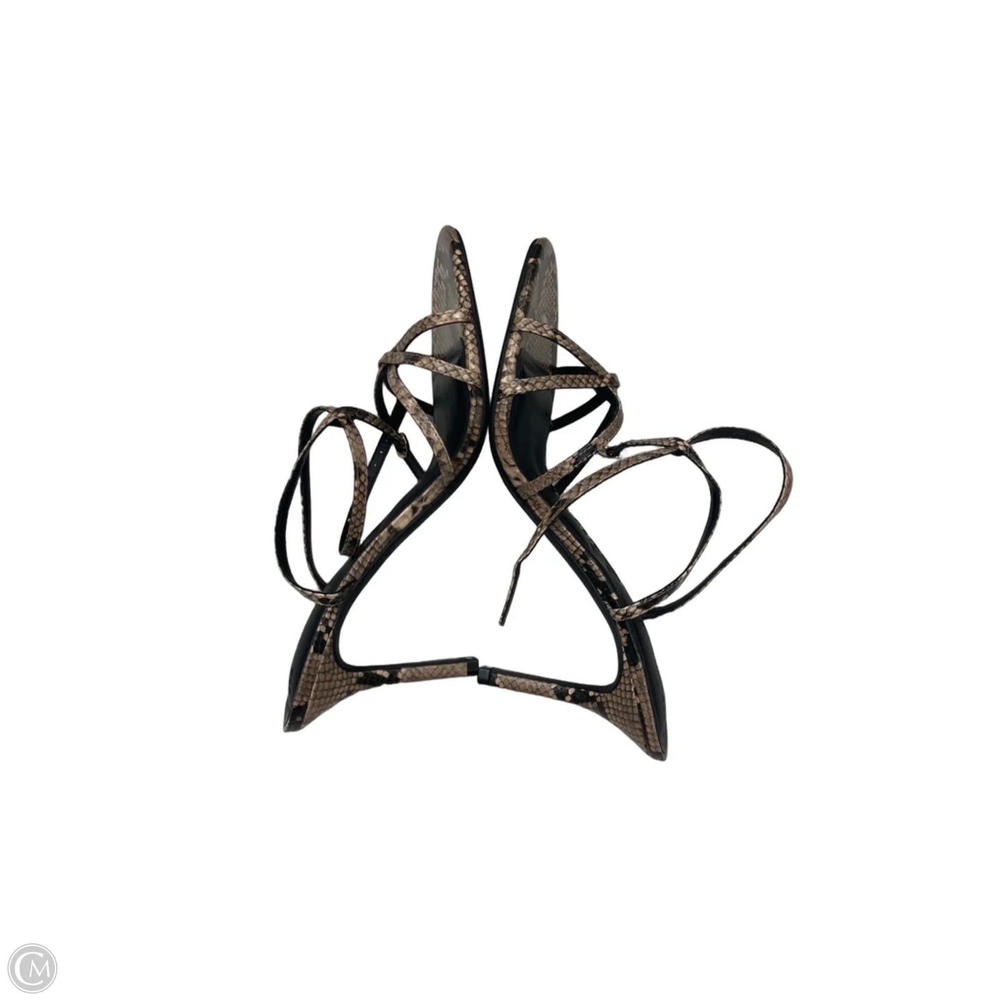 Sandals Heels Kitten By Primark In Snakeskin Print, Size: 10
