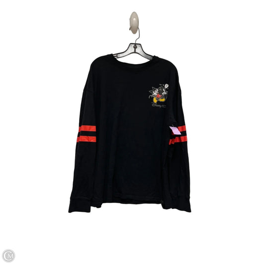 Top Long Sleeve Basic By Disney In Black & Red, Size: 2x