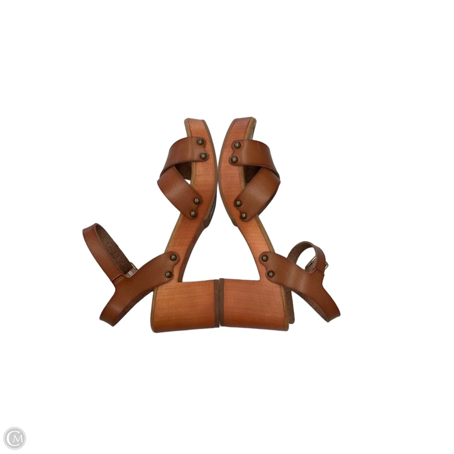 Sandals Heels Block By Mia In Tan, Size: 6