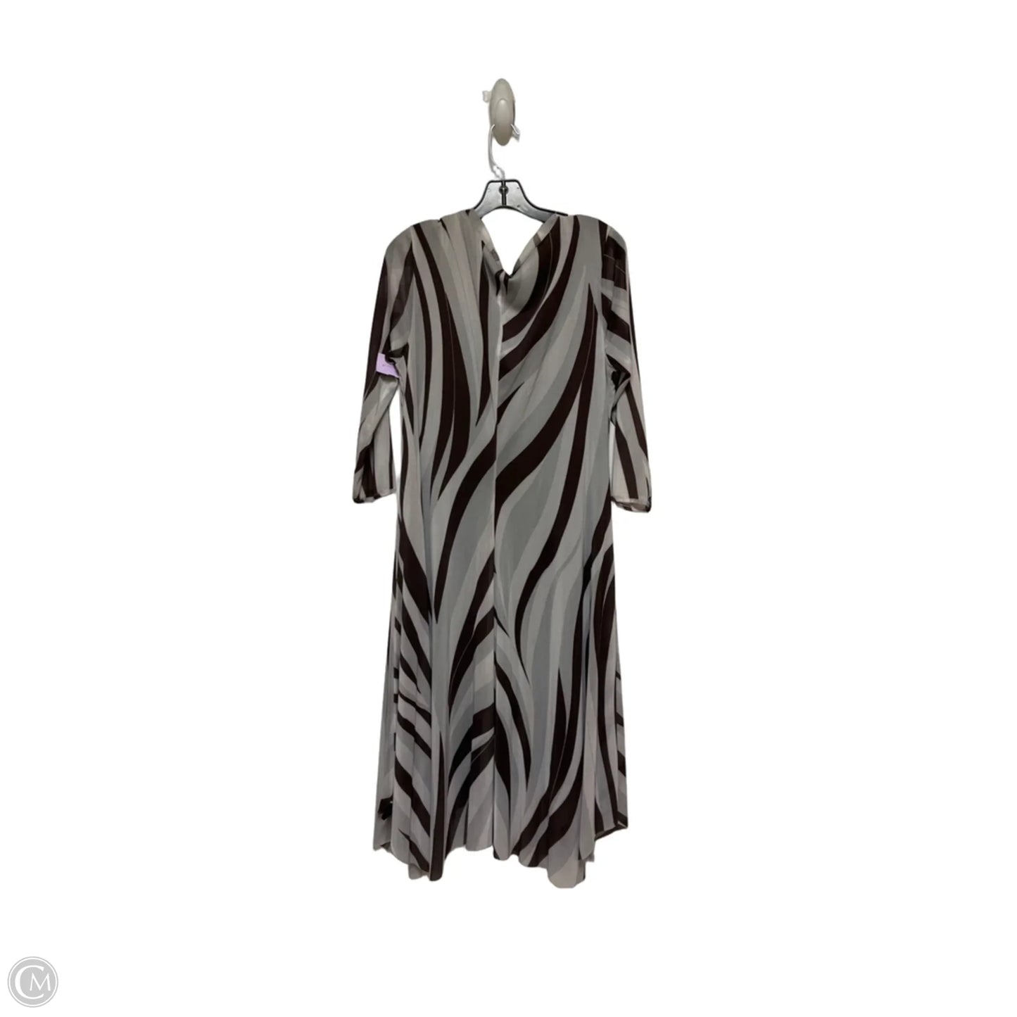 Dress Casual Midi By T Tahari In Brown & Grey, Size: L