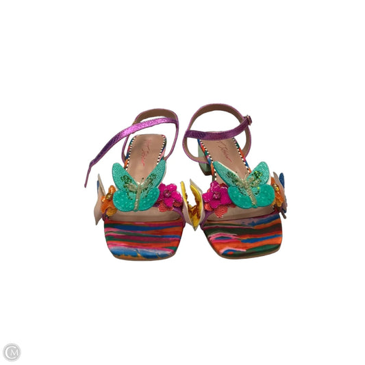 Sandals Heels Block By Betsey Johnson In Multi-colored, Size: 8.5