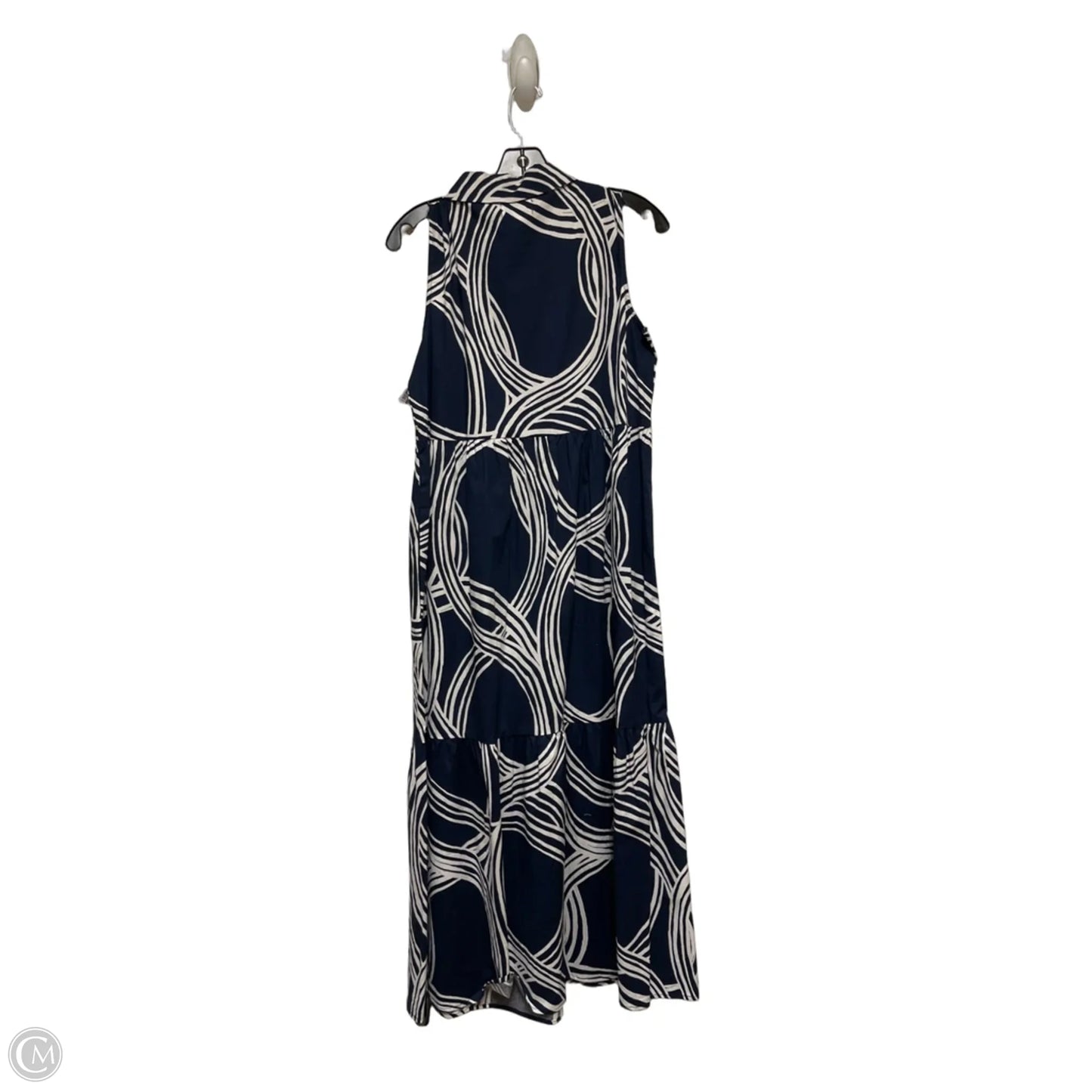 Dress Casual Maxi By Tahari By Arthur Levine In Blue & White, Size: S