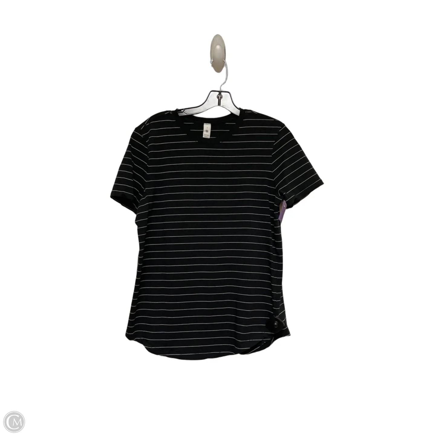 Athletic Top Short Sleeve By Lululemon In Striped Pattern, Size: 8
