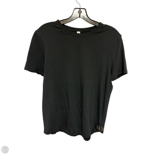 Athletic Top Short Sleeve By Lululemon In Black, Size: 8