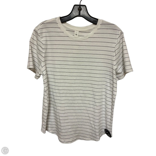Athletic Top Short Sleeve By Lululemon In Striped Pattern, Size: 8