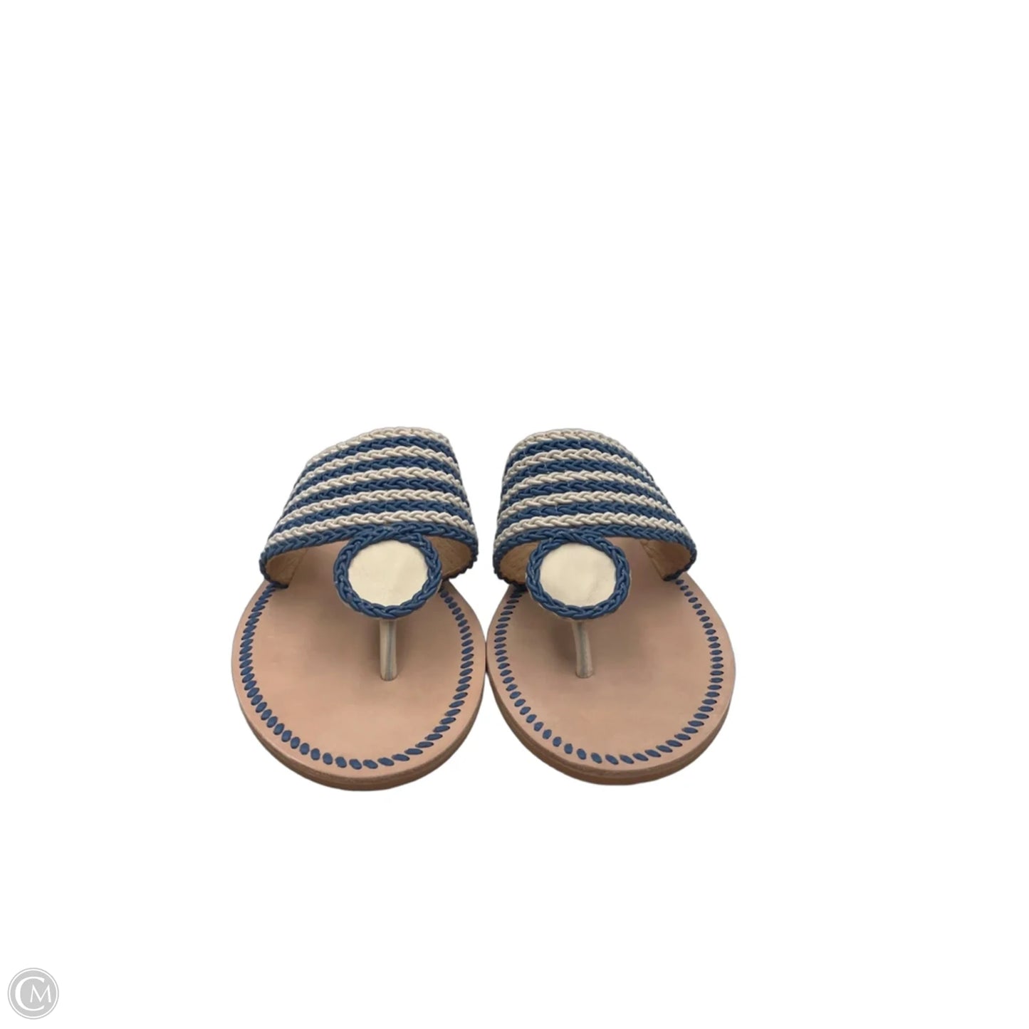 Sandals Flats By Jack Rogers In Blue & White, Size: 9.5