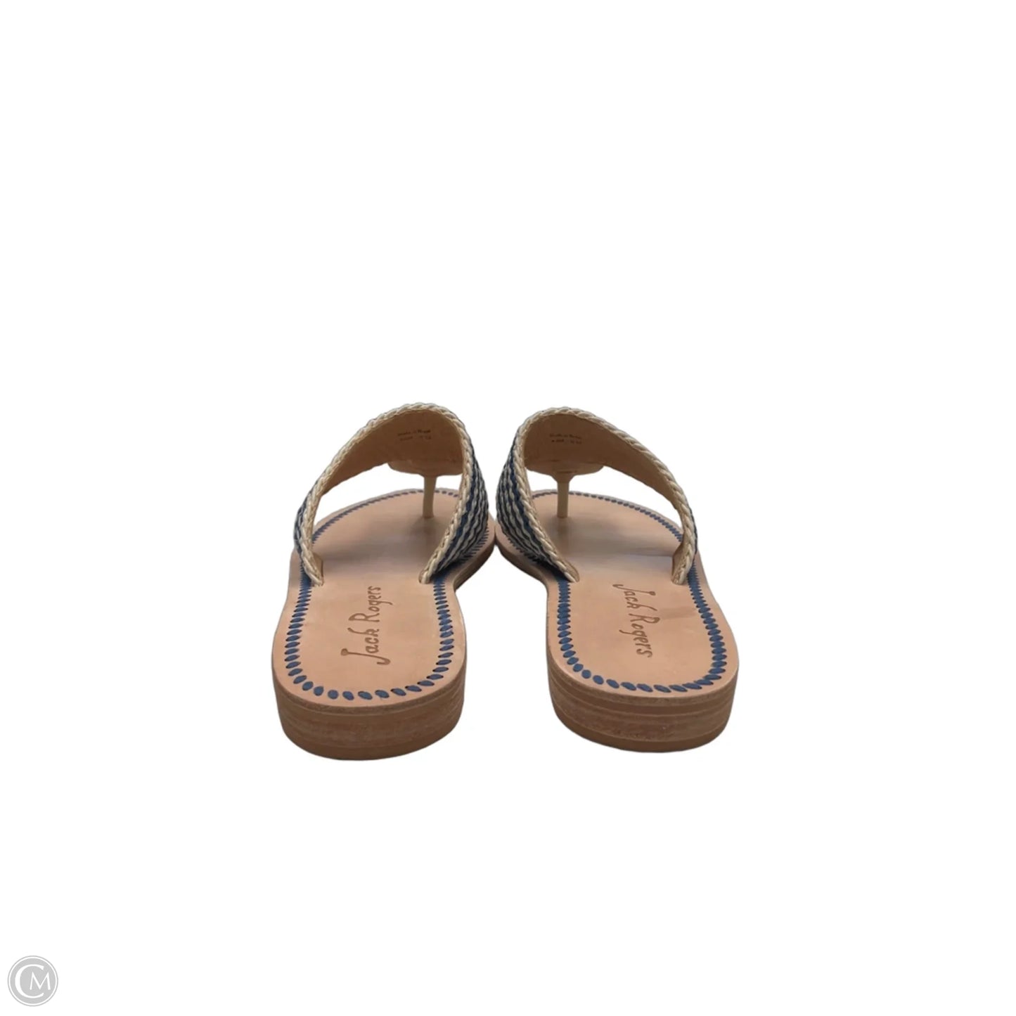 Sandals Flats By Jack Rogers In Blue & White, Size: 9.5