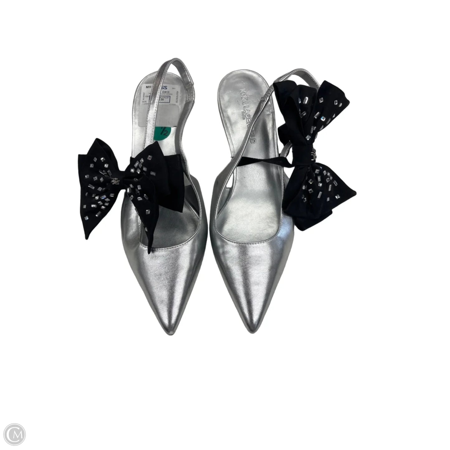 Shoes Designer By Karl Lagerfeld In Silver, Size: 7.5
