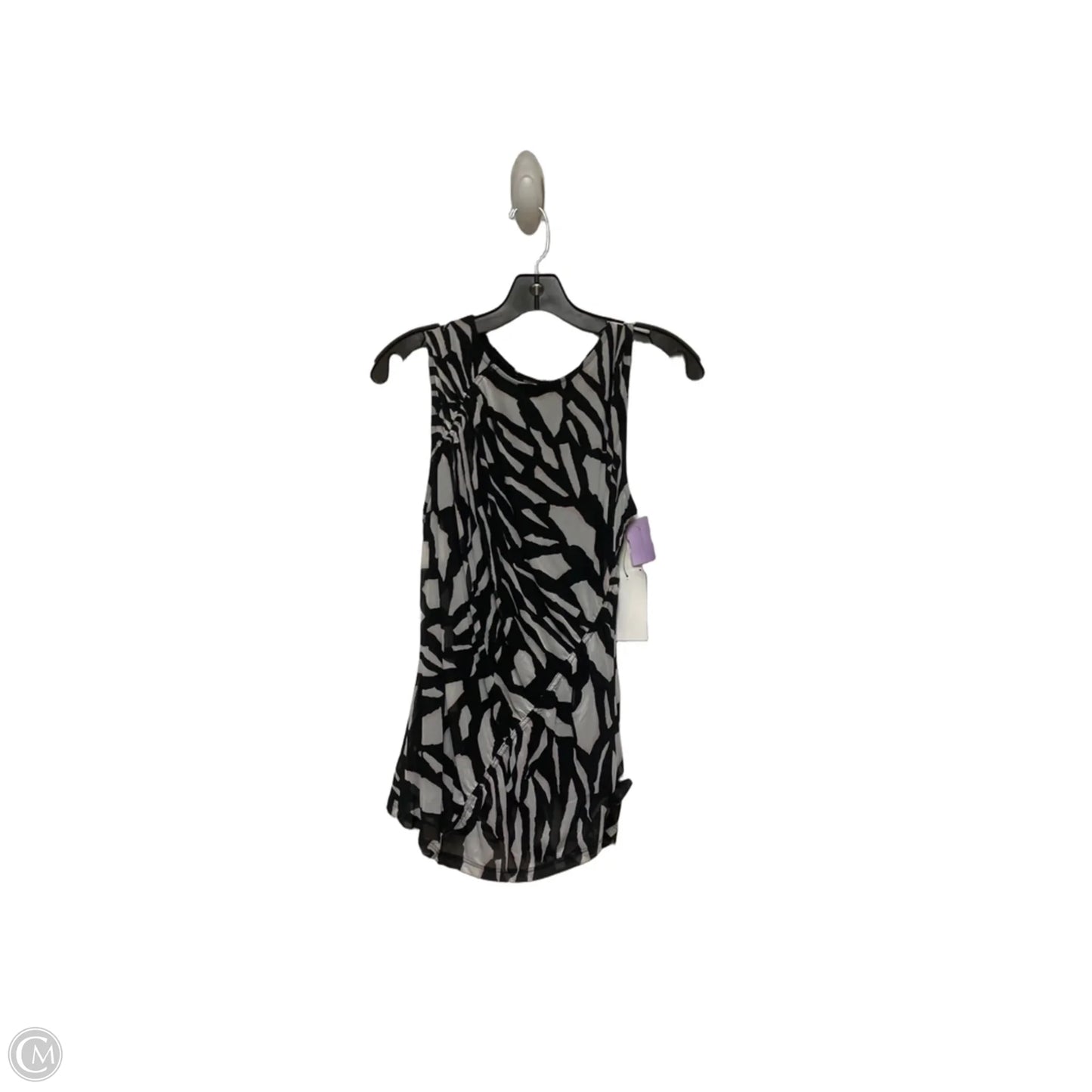Top Sleeveless By Dkny In Black & White, Size: M