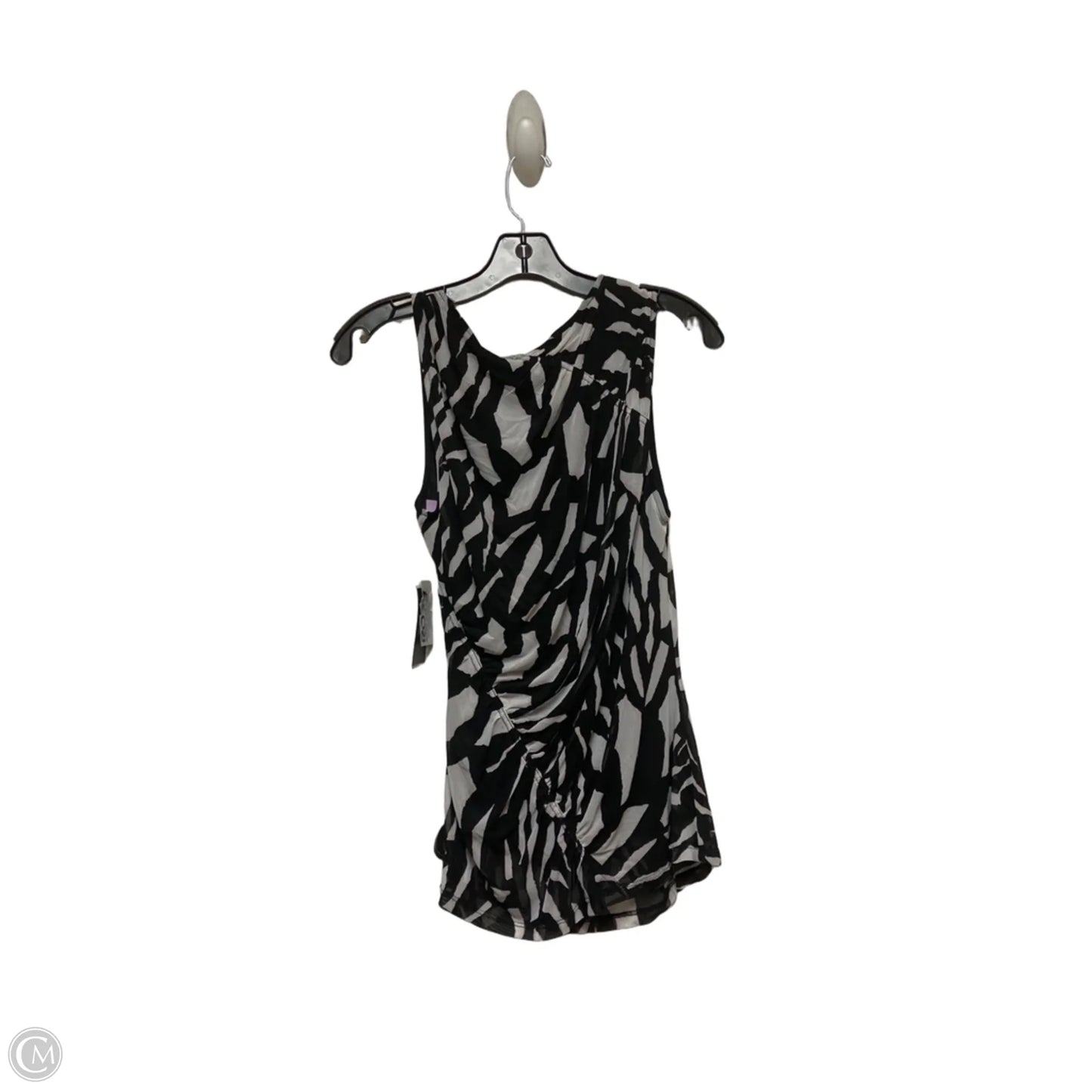 Top Sleeveless By Dkny In Black & White, Size: M