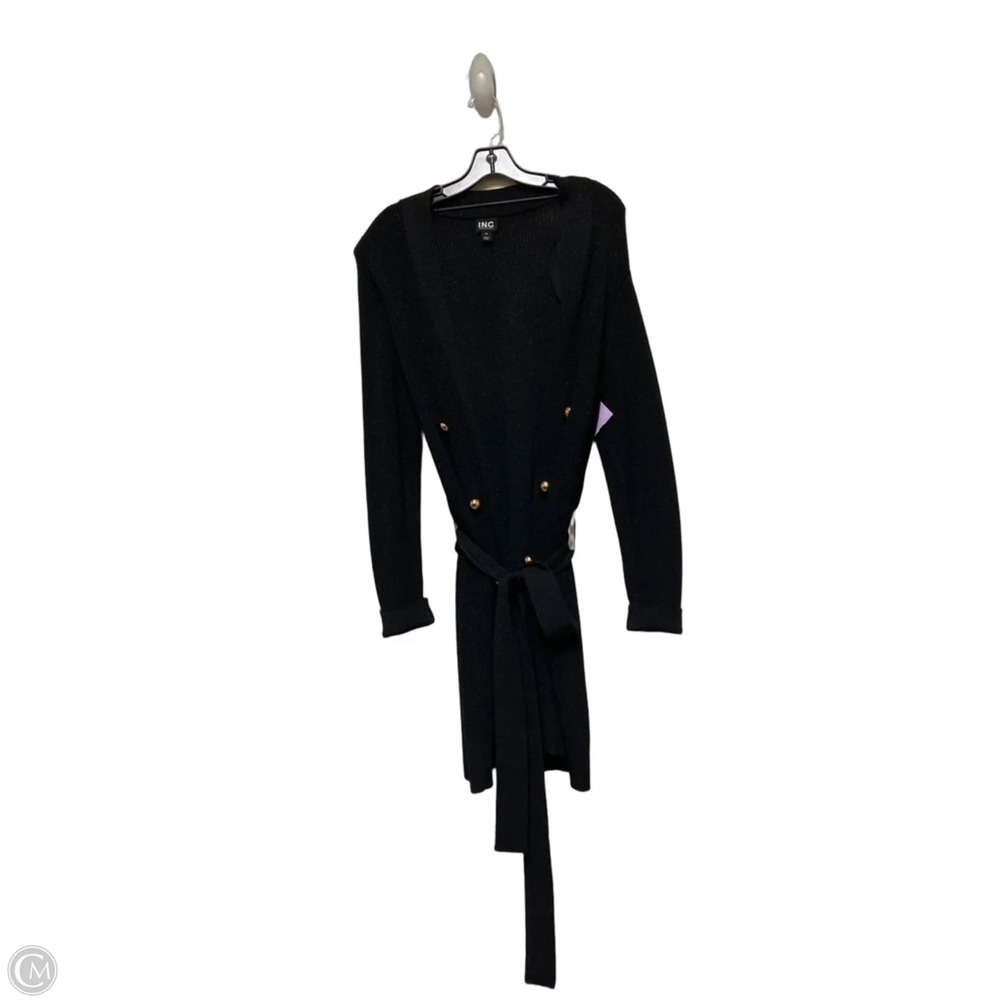 Sweater Cardigan By Inc In Black, Size: L