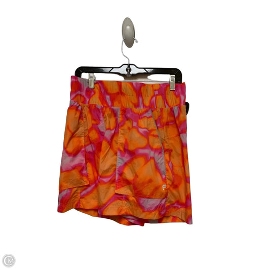 Athletic Shorts By Fabletics In Orange & Pink, Size: L