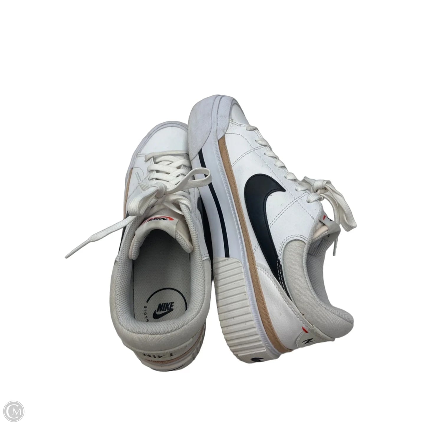 Shoes Sneakers By Nike In Tan & White, Size: 9