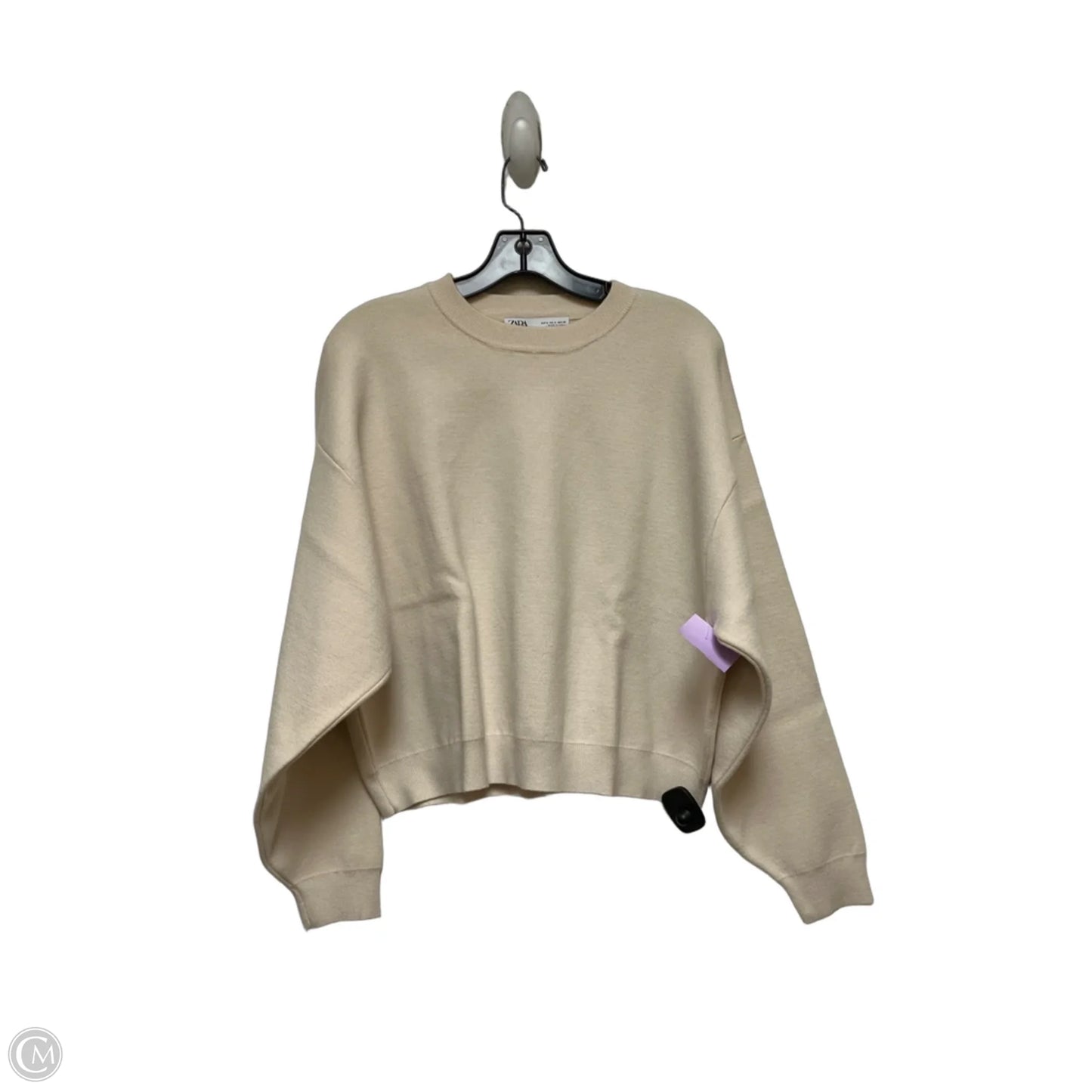 Top Long Sleeve By Zara In Tan, Size: S