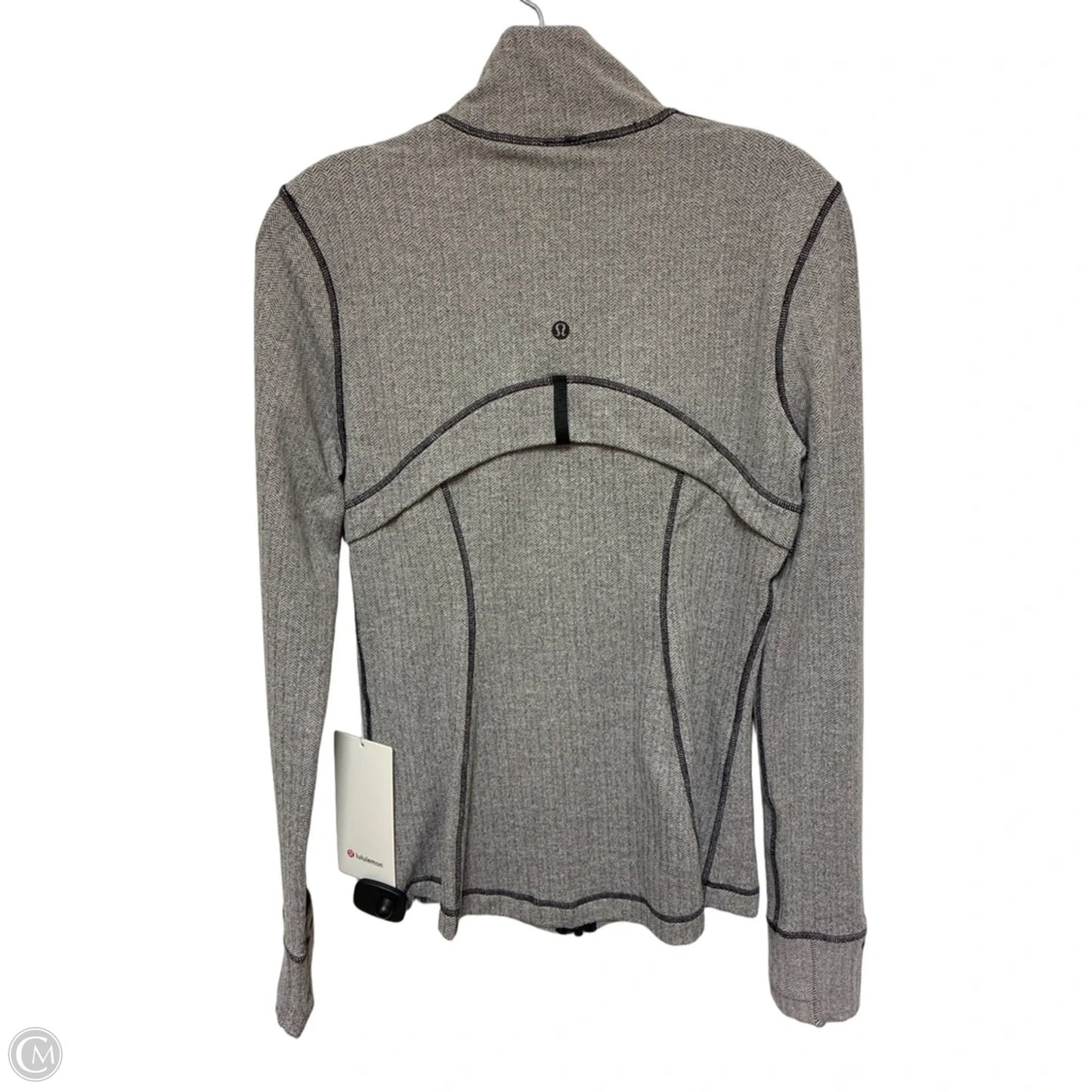 Athletic Jacket By Lululemon In Black & Grey, Size: 8