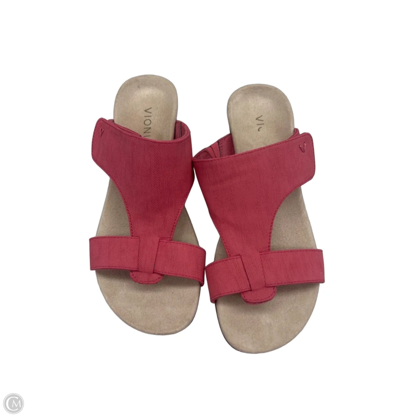 Sandals Heels Wedge By Vionic In Pink & Tan, Size: 7