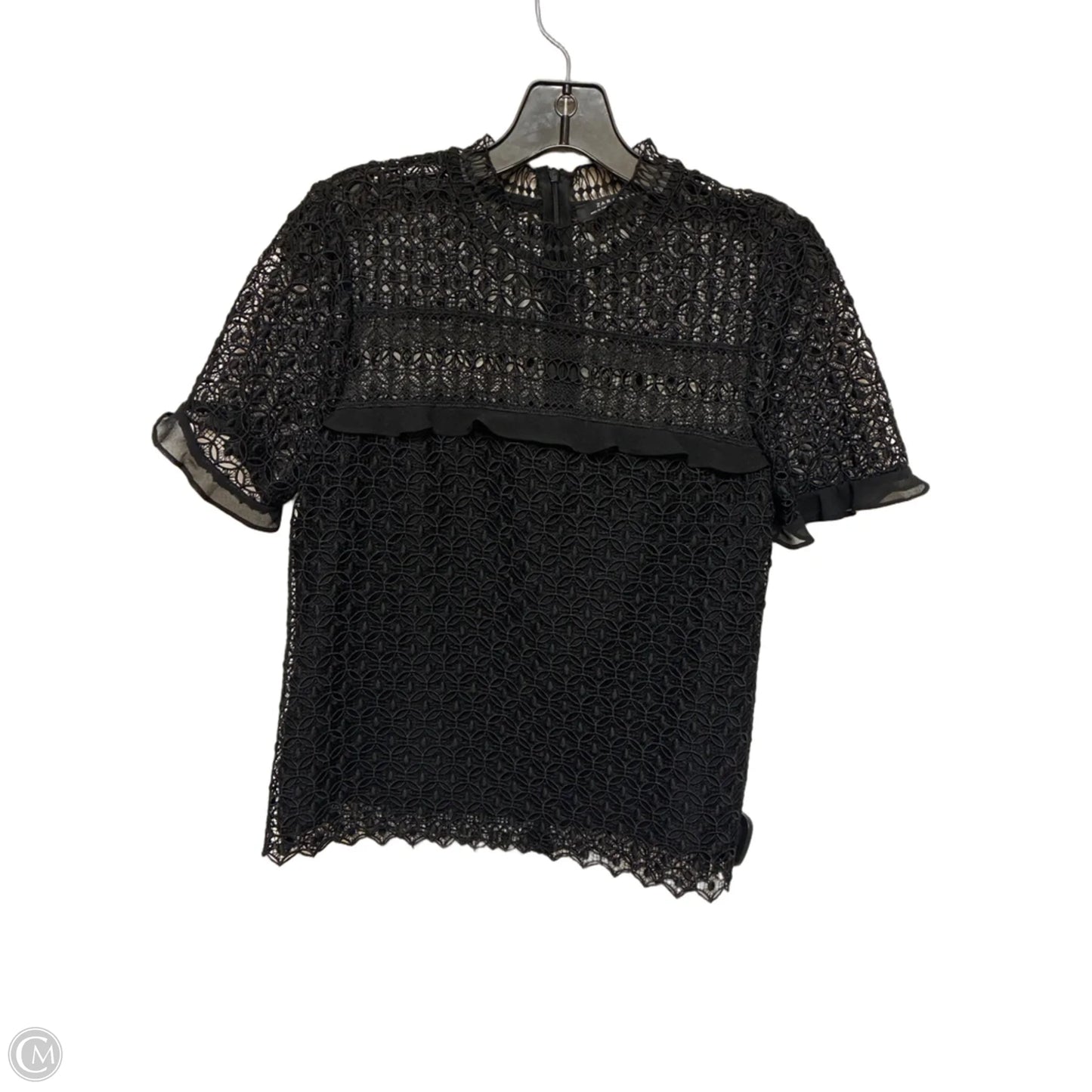 Top Short Sleeve By Zara Women In Black, Size: S