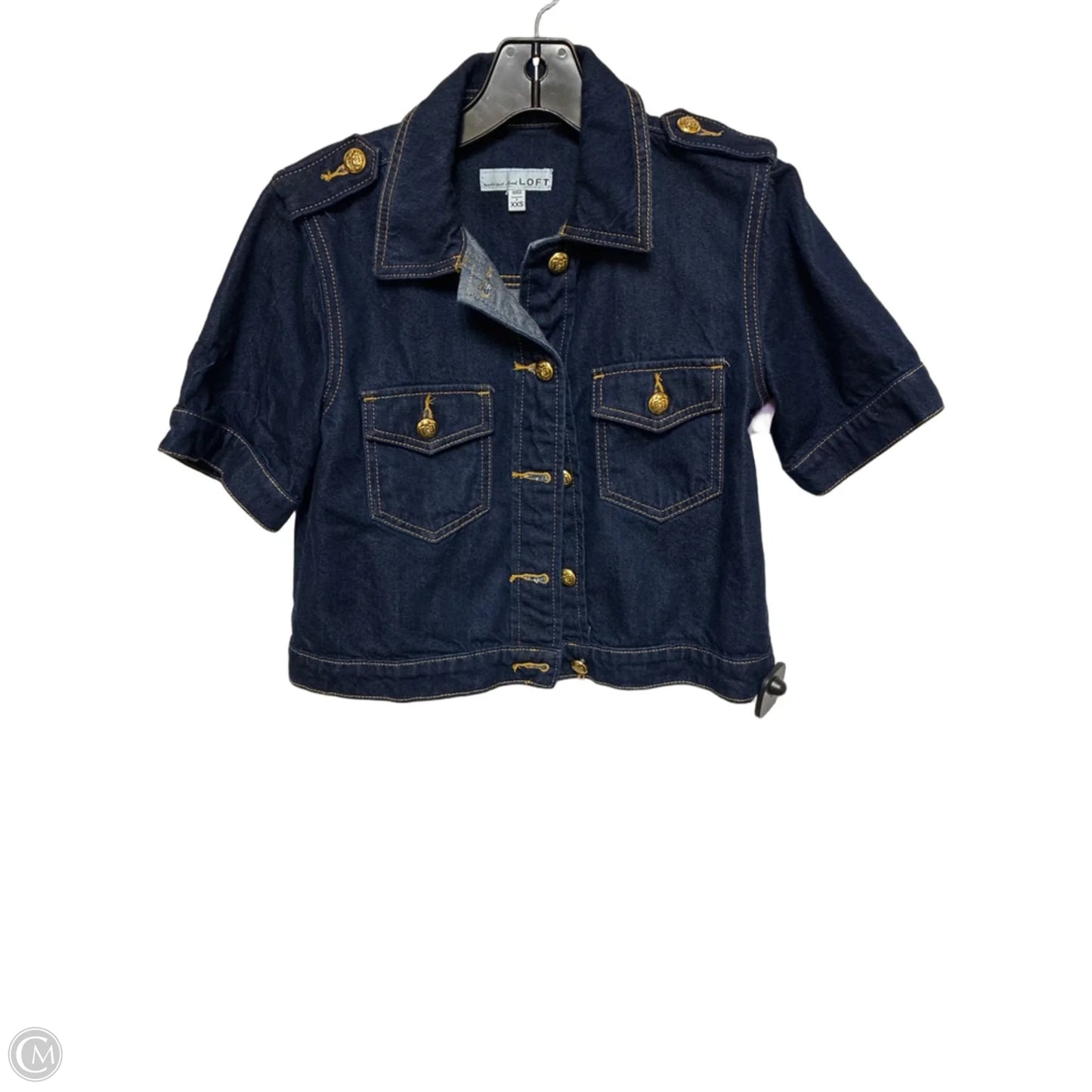 Jacket Denim By Loft In Blue Denim, Size: Xxs