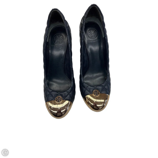 Shoes Designer By Tory Burch In Blue & Gold, Size: 10