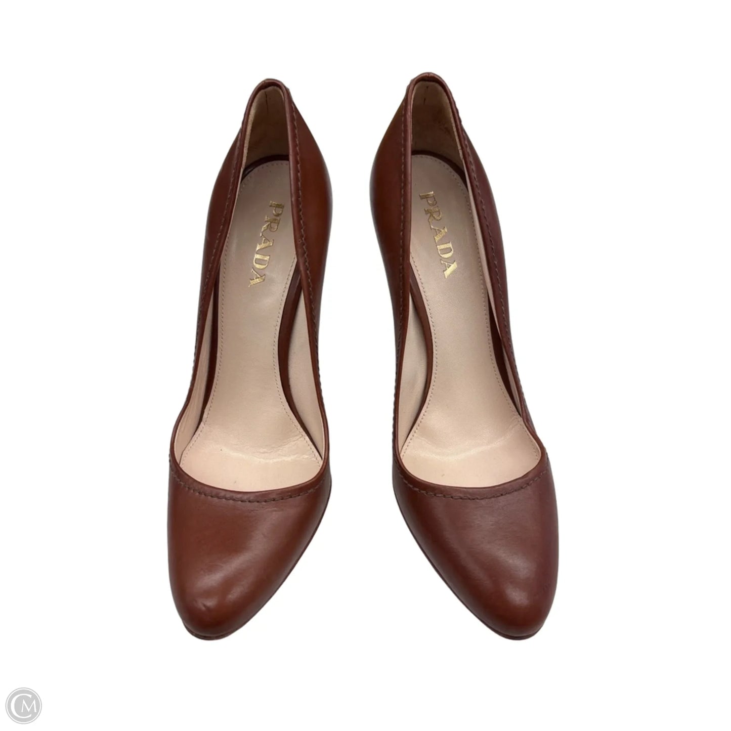Shoes Luxury Designer By Prada In Brown, Size: 6