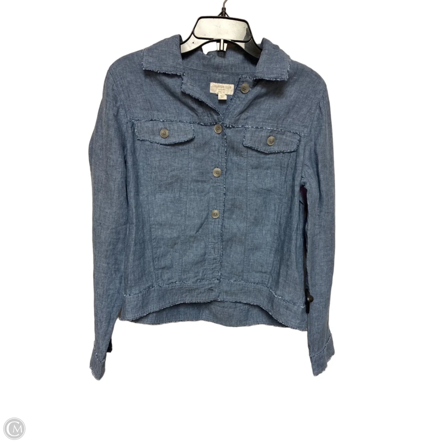 Jacket Shirt By Charter Club In Blue, Size: S