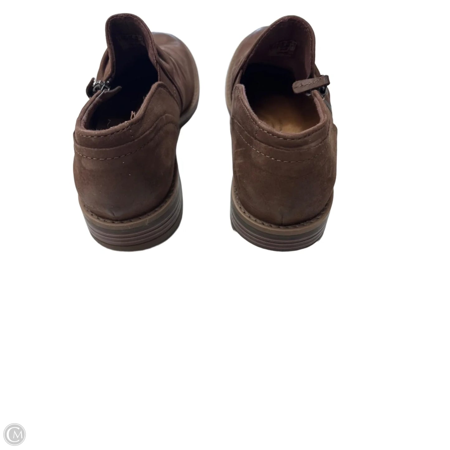 Boots Ankle Flats By Clarks In Brown, Size: 8.5