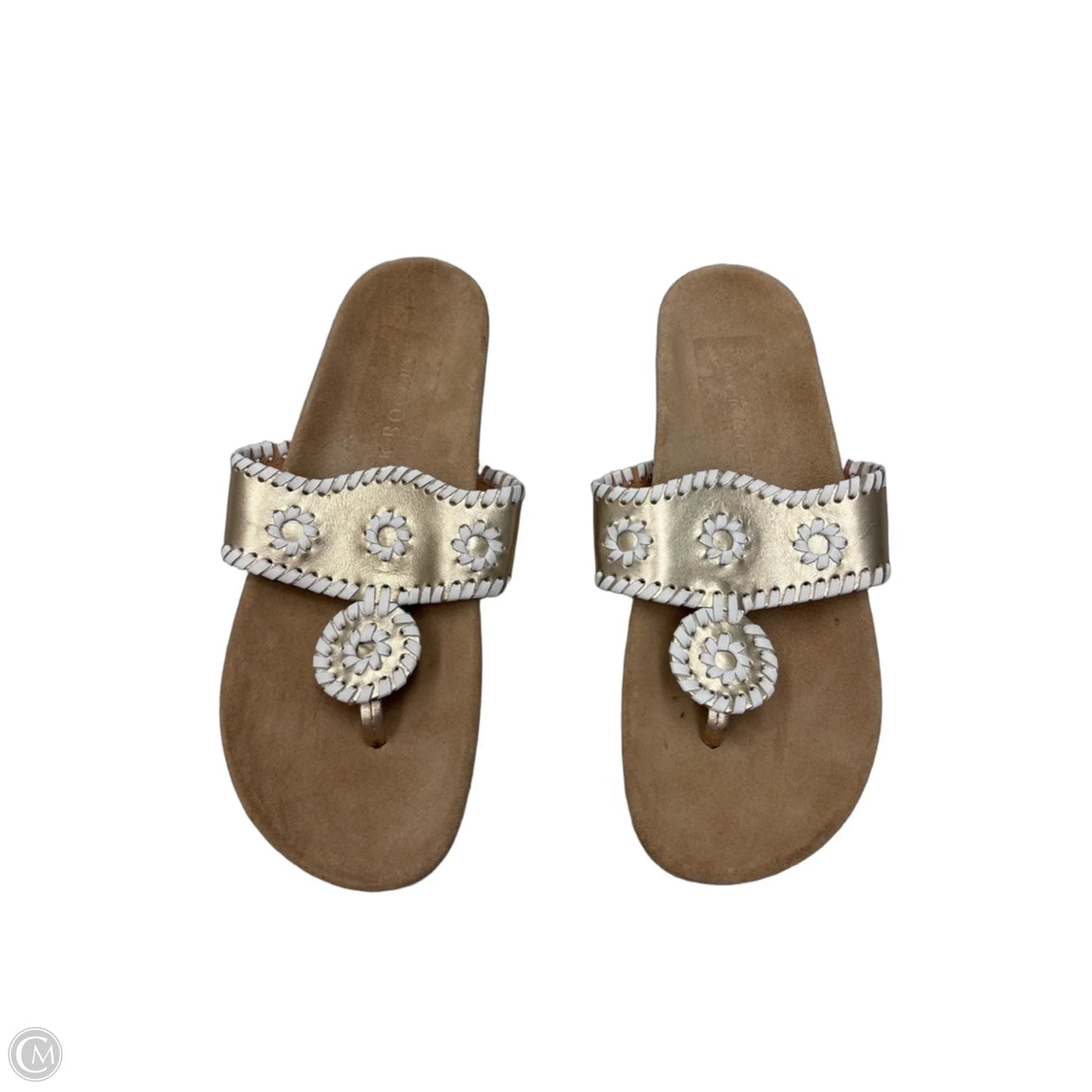 Sandals Flats By Jack Rogers In Gold & Tan, Size: 8