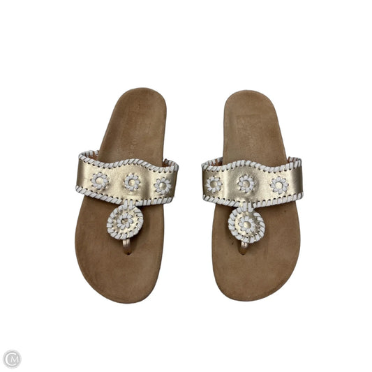 Sandals Flats By Jack Rogers In Gold & Tan, Size: 8