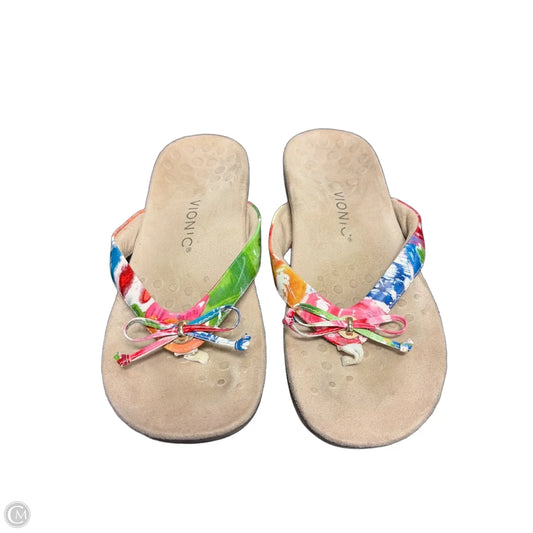 Sandals Flats By Vionic In Multi-colored, Size: 8