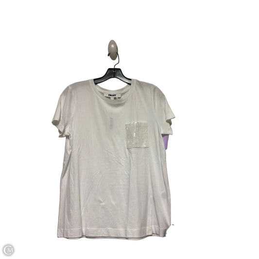 Top Short Sleeve By Dkny In White, Size: S
