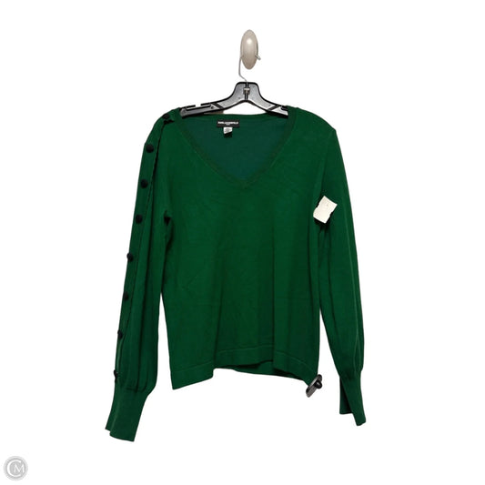 Top Long Sleeve Designer By Karl Lagerfeld In Green, Size: M