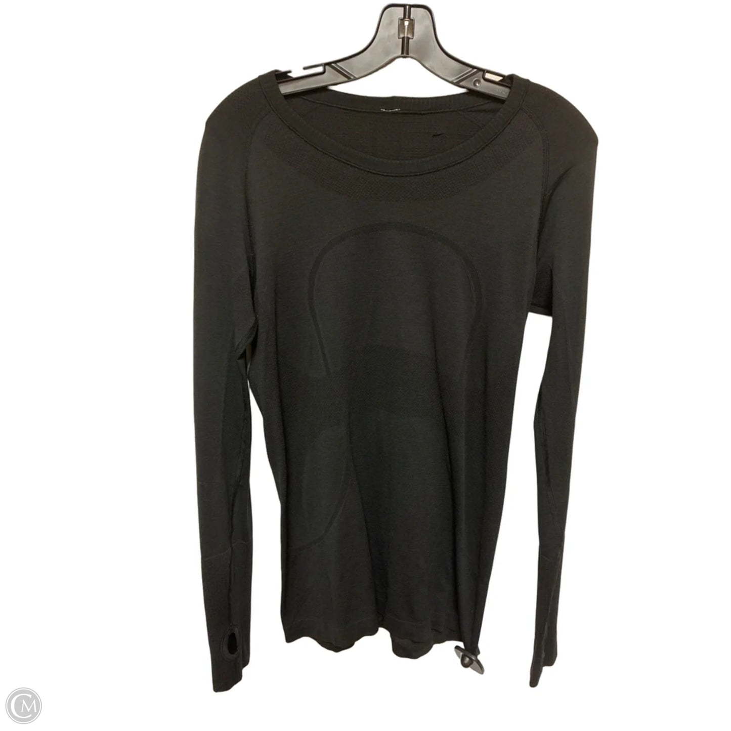 Athletic Top Long Sleeve Collar By Lululemon In Black, Size: 10