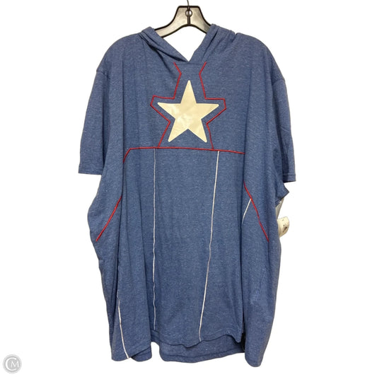 Top Short Sleeve By Disney Store In Blue Red & White, Size: 3x