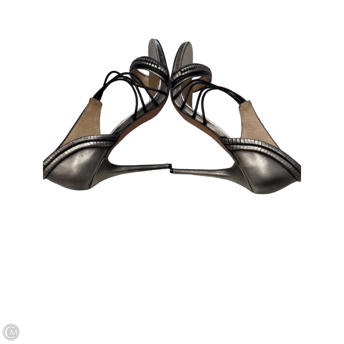 Sandals Heels Stiletto By Lamb In Silver, Size: 10