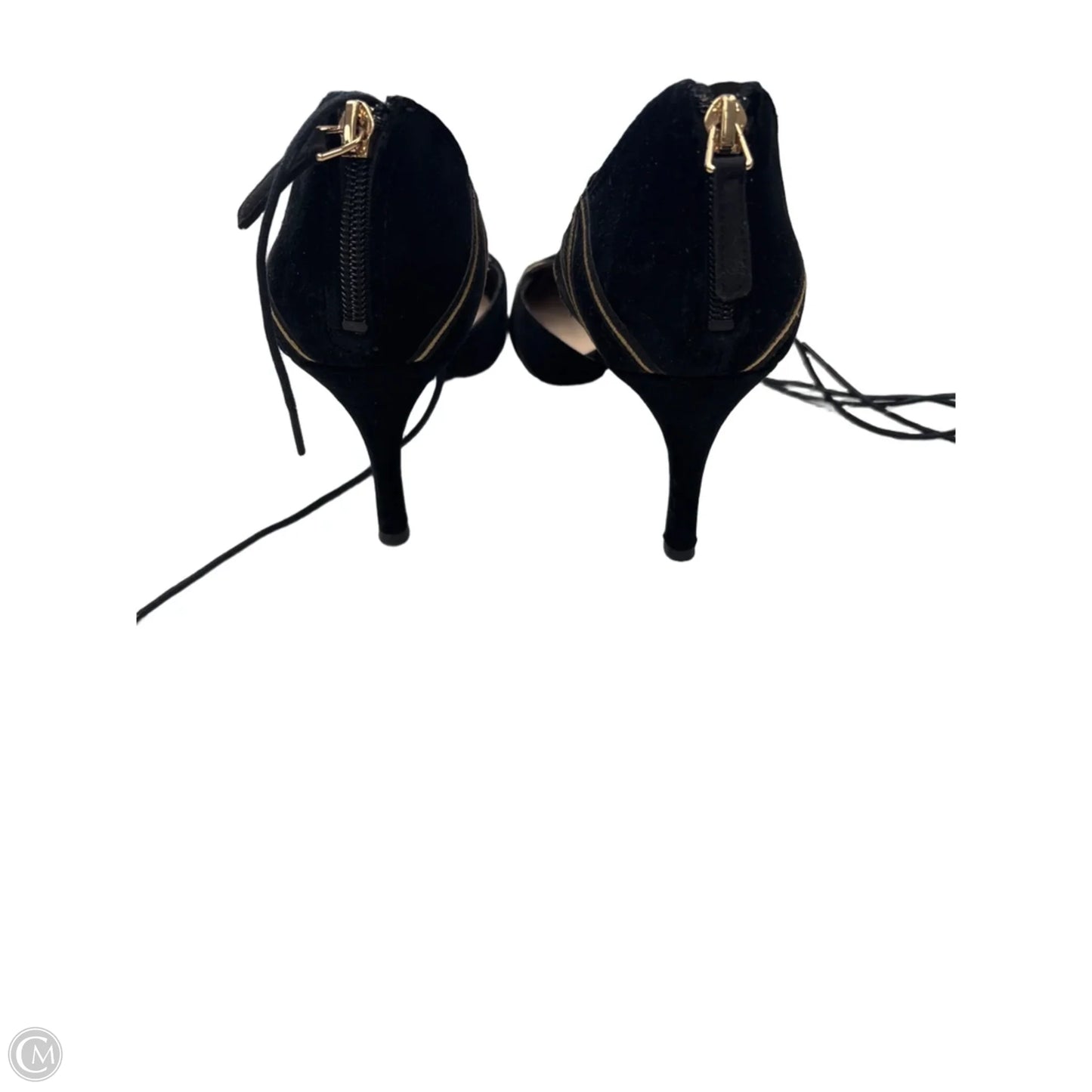 Shoes Heels Kitten By Nine West In Black & Gold, Size: 10