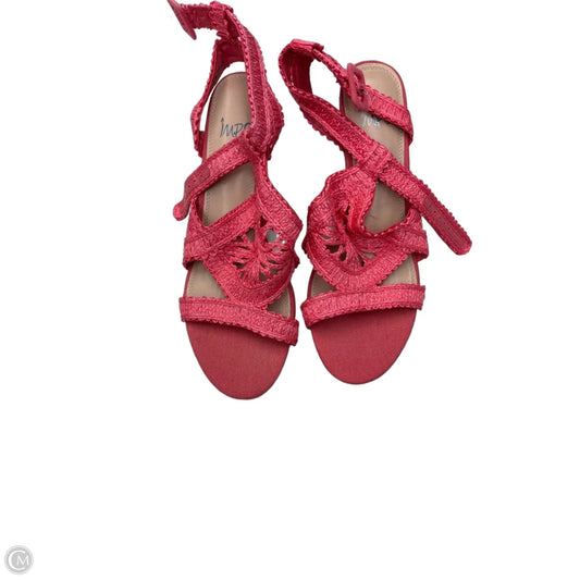 Sandals Heels Wedge By Impo In Pink, Size: 9.5