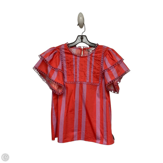 Top Short Sleeve By Sugar Lips In Striped Pattern, Size: S