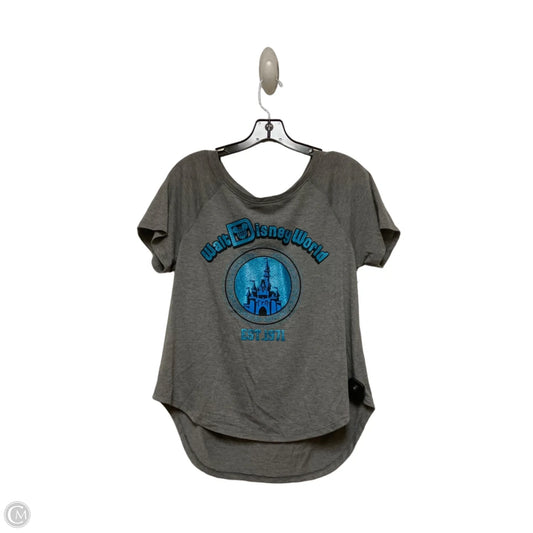 Top Short Sleeve Basic By Disney Store In Blue & Grey, Size: L
