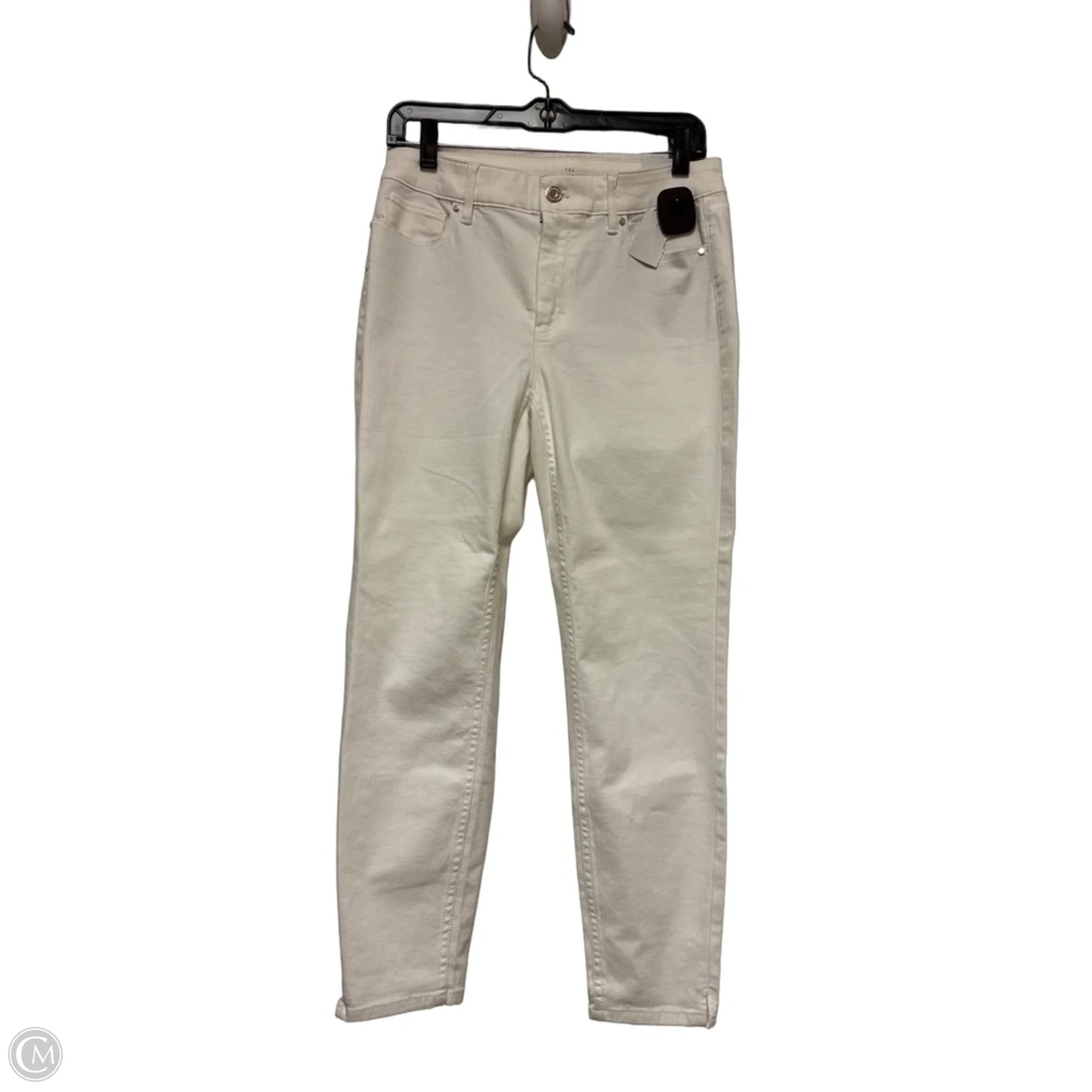 Jeans Skinny By White House Black Market In Cream Denim, Size: 4
