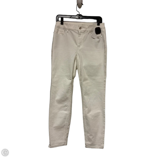 Jeans Skinny By White House Black Market In Cream Denim, Size: 4