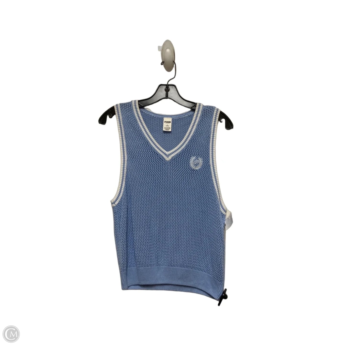 Top Sleeveless By Pink In Blue & White, Size: M