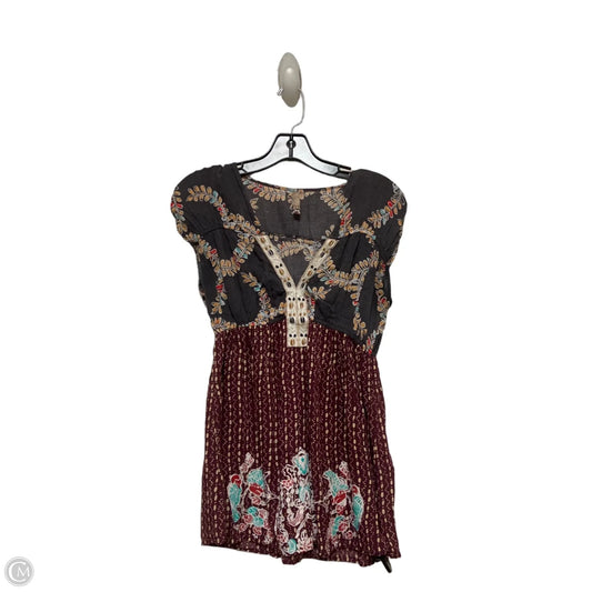 Top Short Sleeve By Free People In Grey & Purple, Size: S