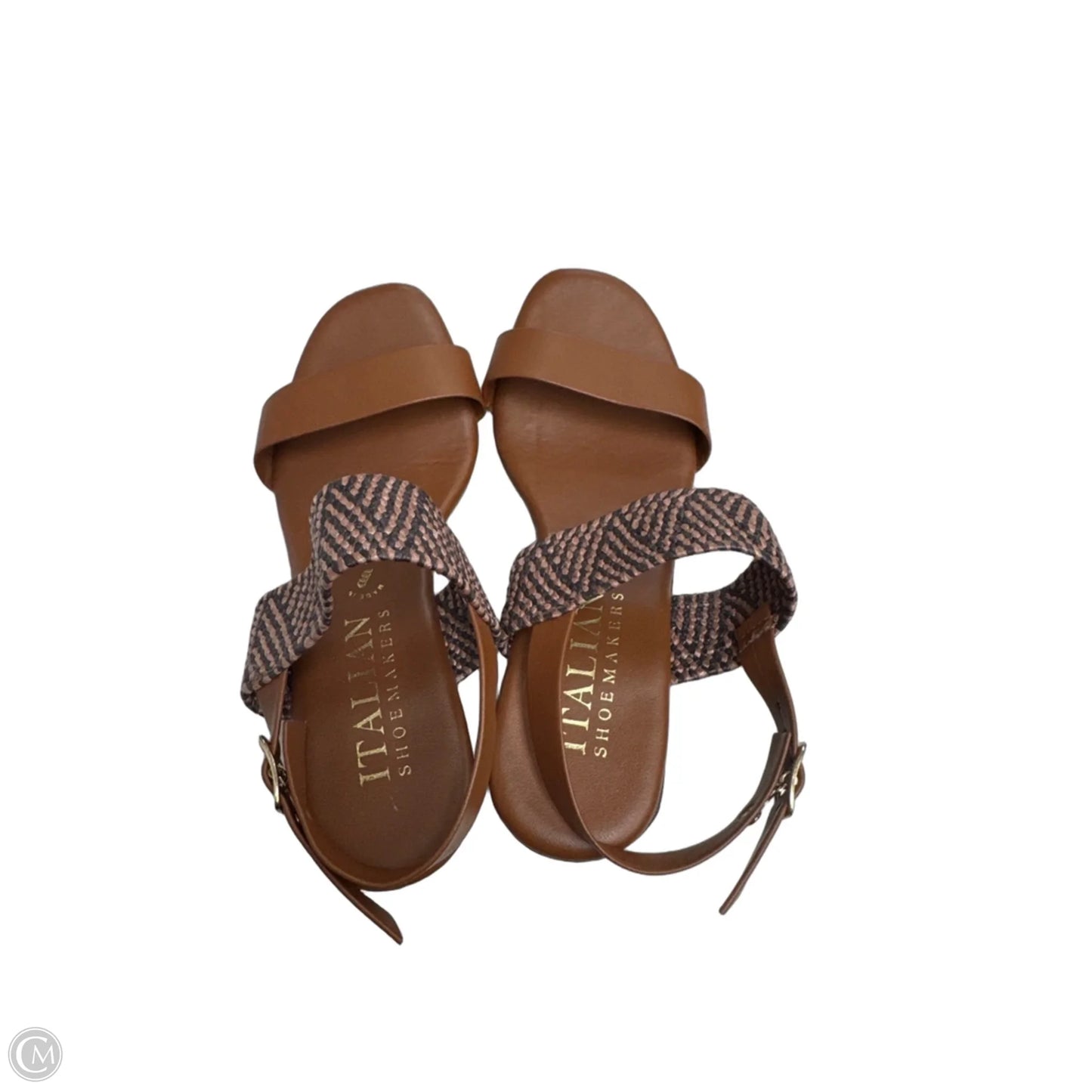 Sandals Heels Block By Italian Shoemakers In Brown, Size: 7