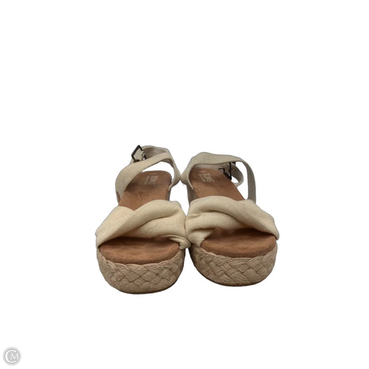 Sandals Heels Wedge By Toms In Cream & Tan, Size: 8